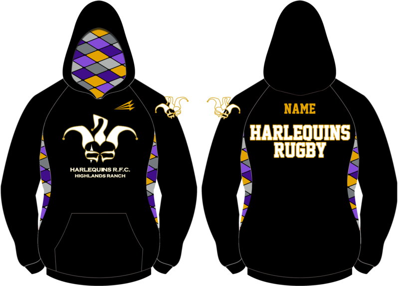 HR Harlequins Black Vulcan Winterproof Sublimated Hoodie