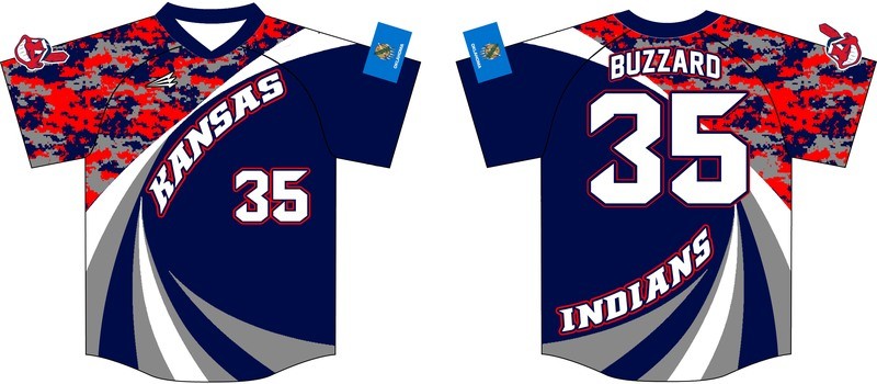 Kansas Indians Baseball Custom Jersey Design #4