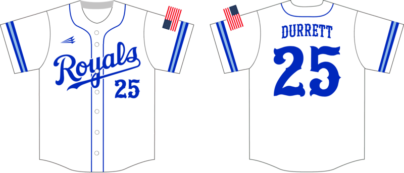 Royals (Durrett) Custom HexaFlex Baseball Jersey #J1