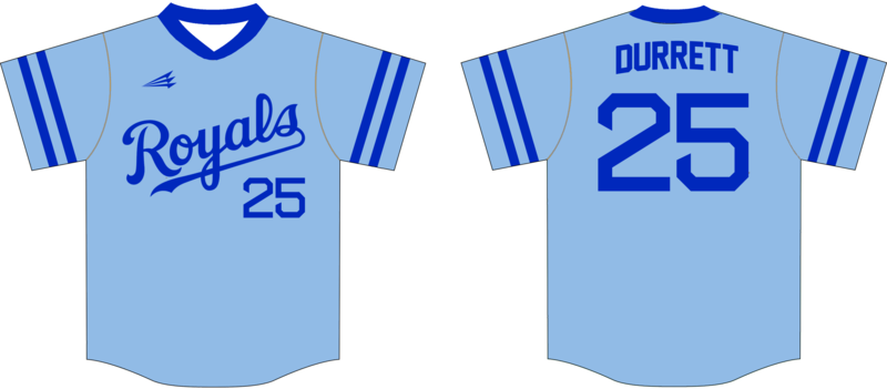 Royals (Durrett) Custom HexaFlex Baseball Jersey #J2