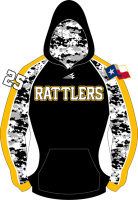 Woodlands Rattlers Baseball Winterproof Sublimated Hoodie