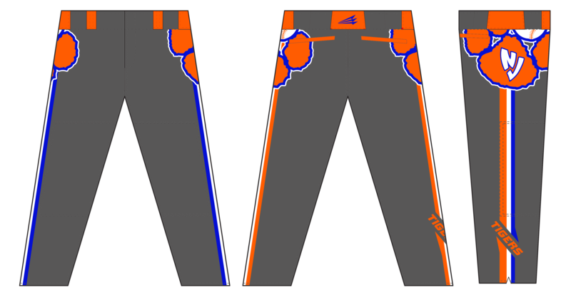 NJ Tigers Custom Baseball Game Pants D#2