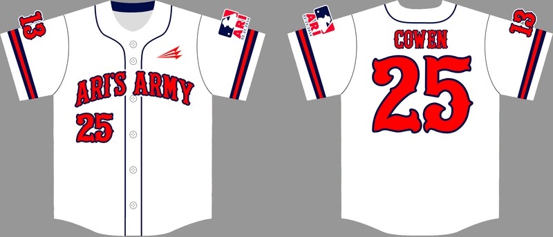 Ari&#39;s Army Custom Baseball Jersey Design #4B