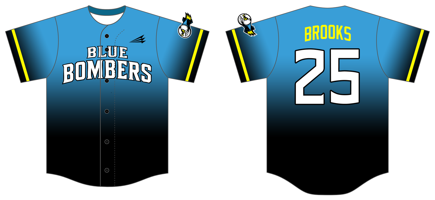 Blue Bombers Custom NanoDri Baseball Jersey #J1