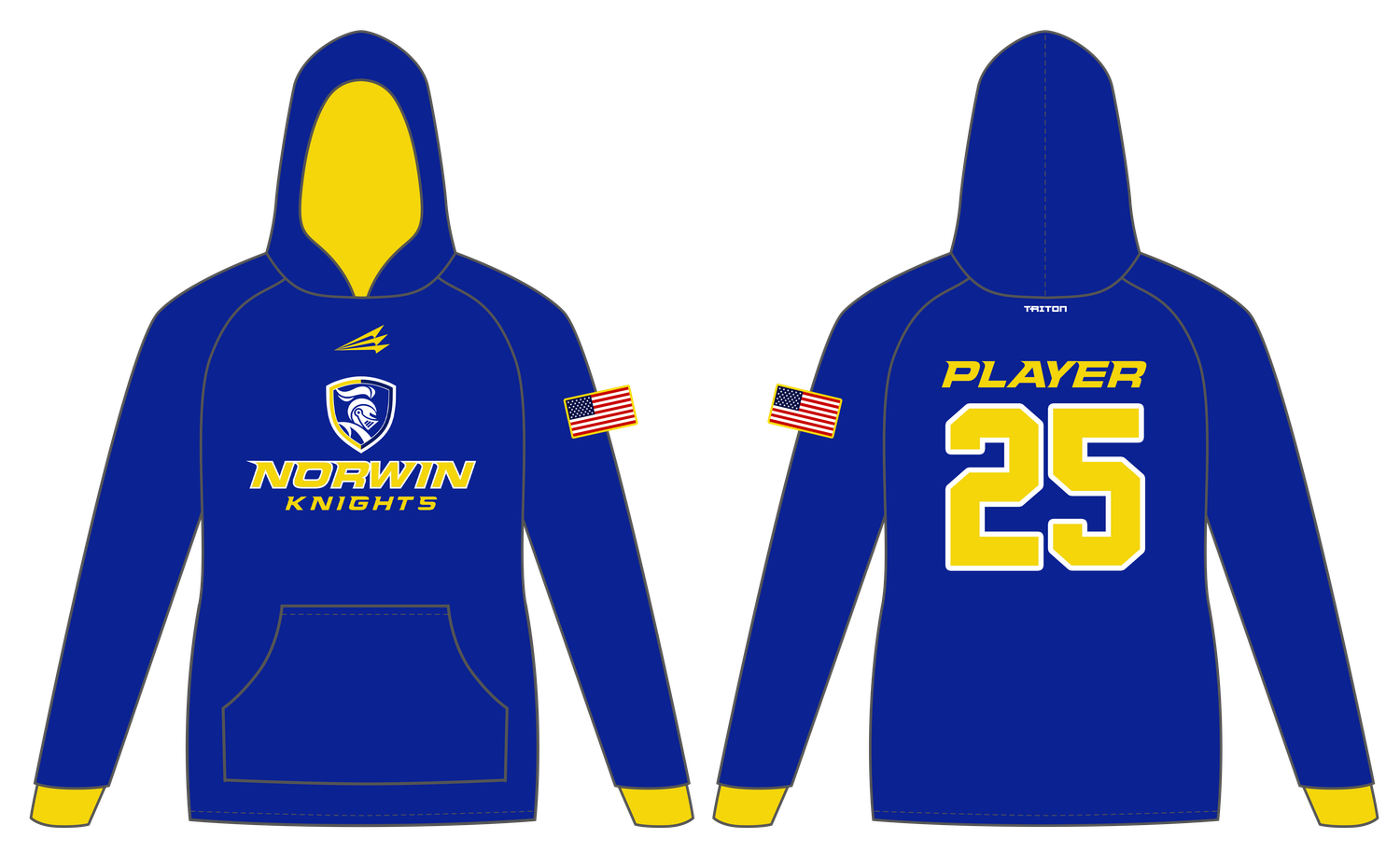 VH2 Norwin Knights Baseball Custom Vulcan Hoodie #VH2