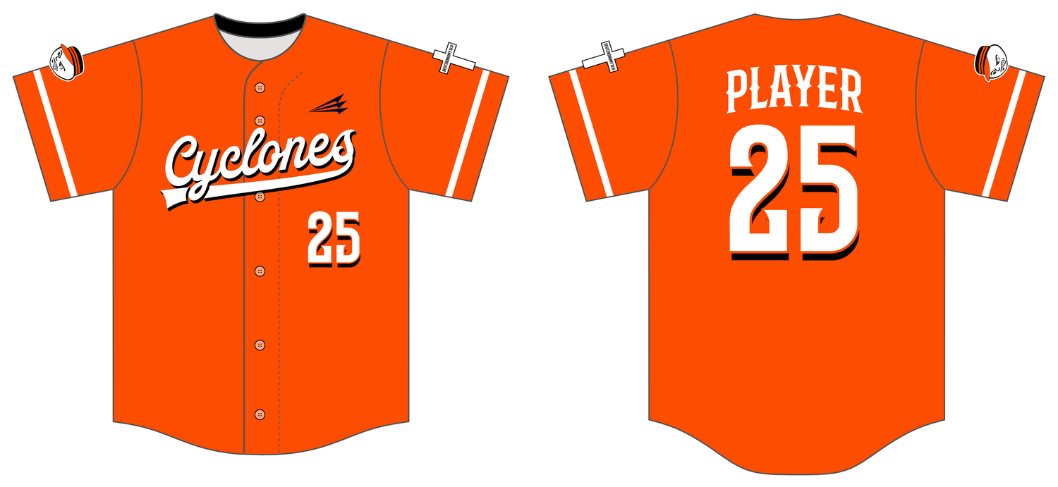Jr. Cyclones 8U Custom HexaFlex Baseball Jersey #J1C
