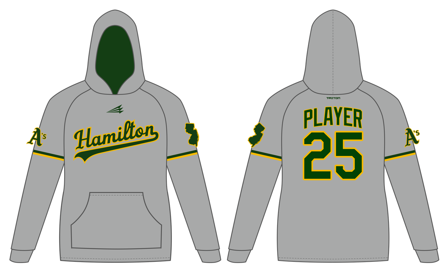 Hamilton A's Custom Vulcan Hoodie #VH11B