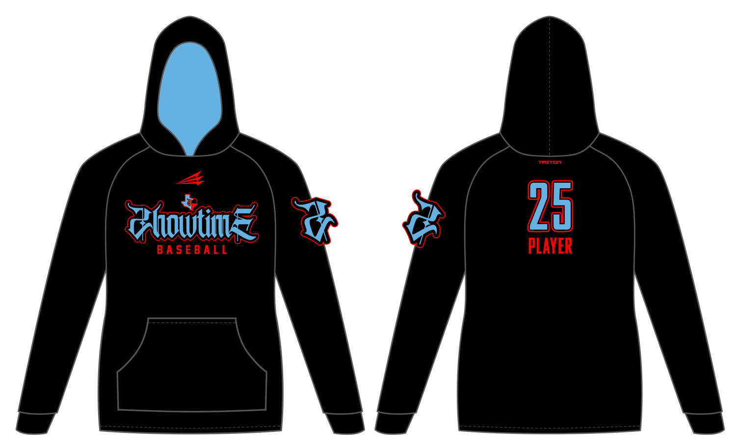 WTX Showtime Baseball Custom Vulcan Hoodie #VH1D