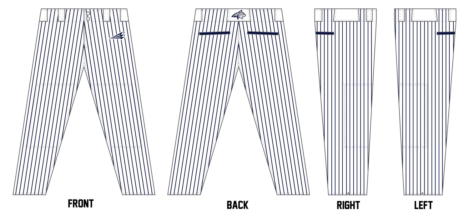 Bobcats (Whitney) Custom Athletic Cut Baseball Pants #BP11