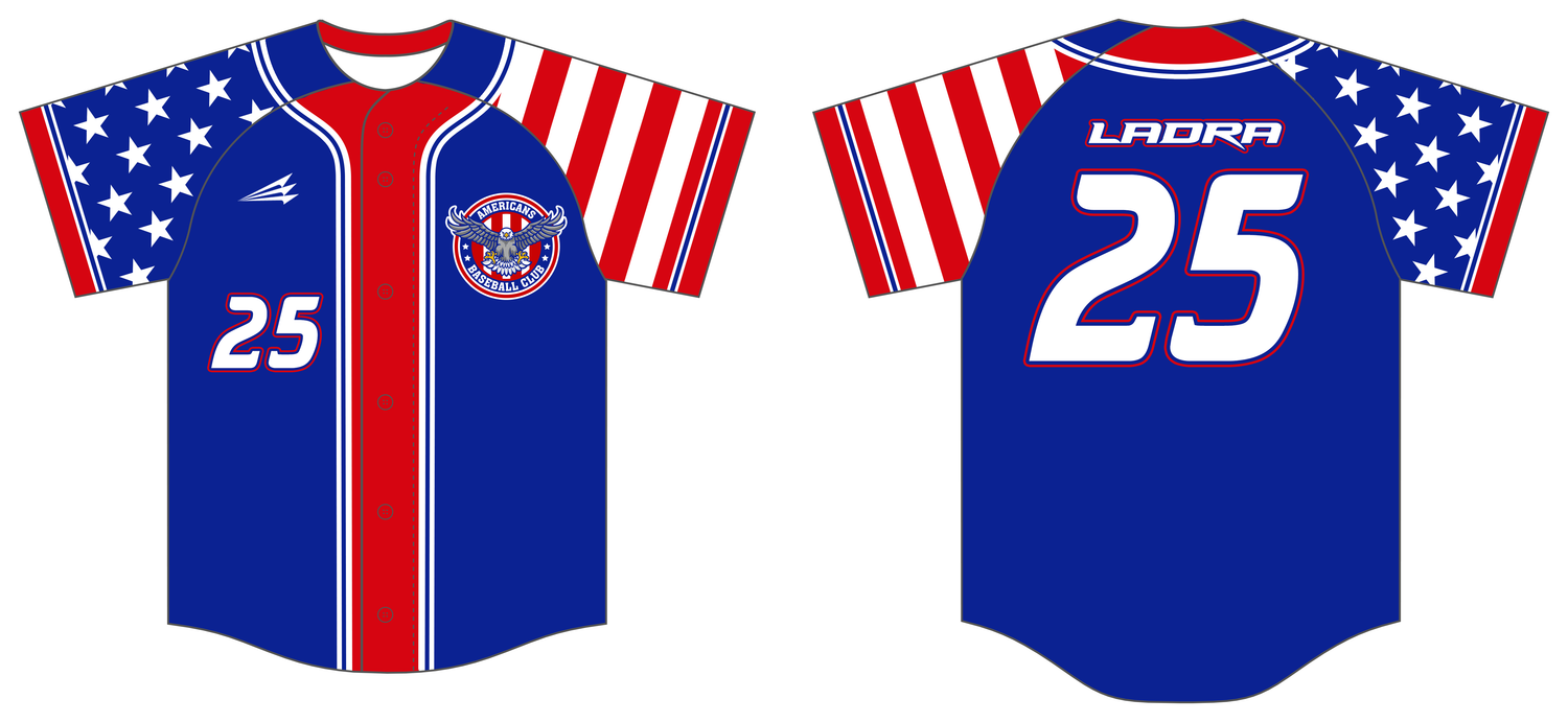 Americans Baseball Club Custom HexaFlex Baseball Jersey #J8d