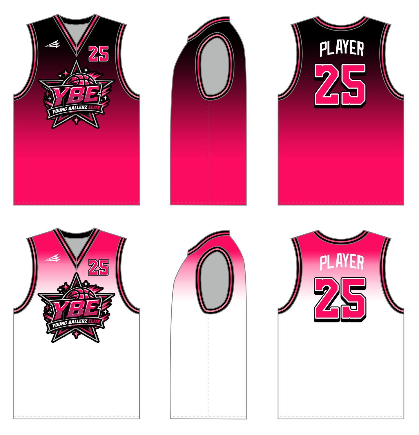 Young Ballerz Elite Custom Reversible NanoDri Basketball Jersey #J2, J2B
