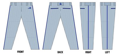 Blue Sox Custom Athletic Fit Baseball Pant #BP3D