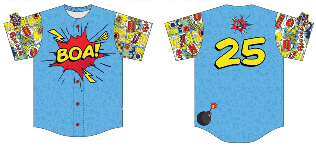 BOA Comic Book Bombs Custom Baseball Jersey
