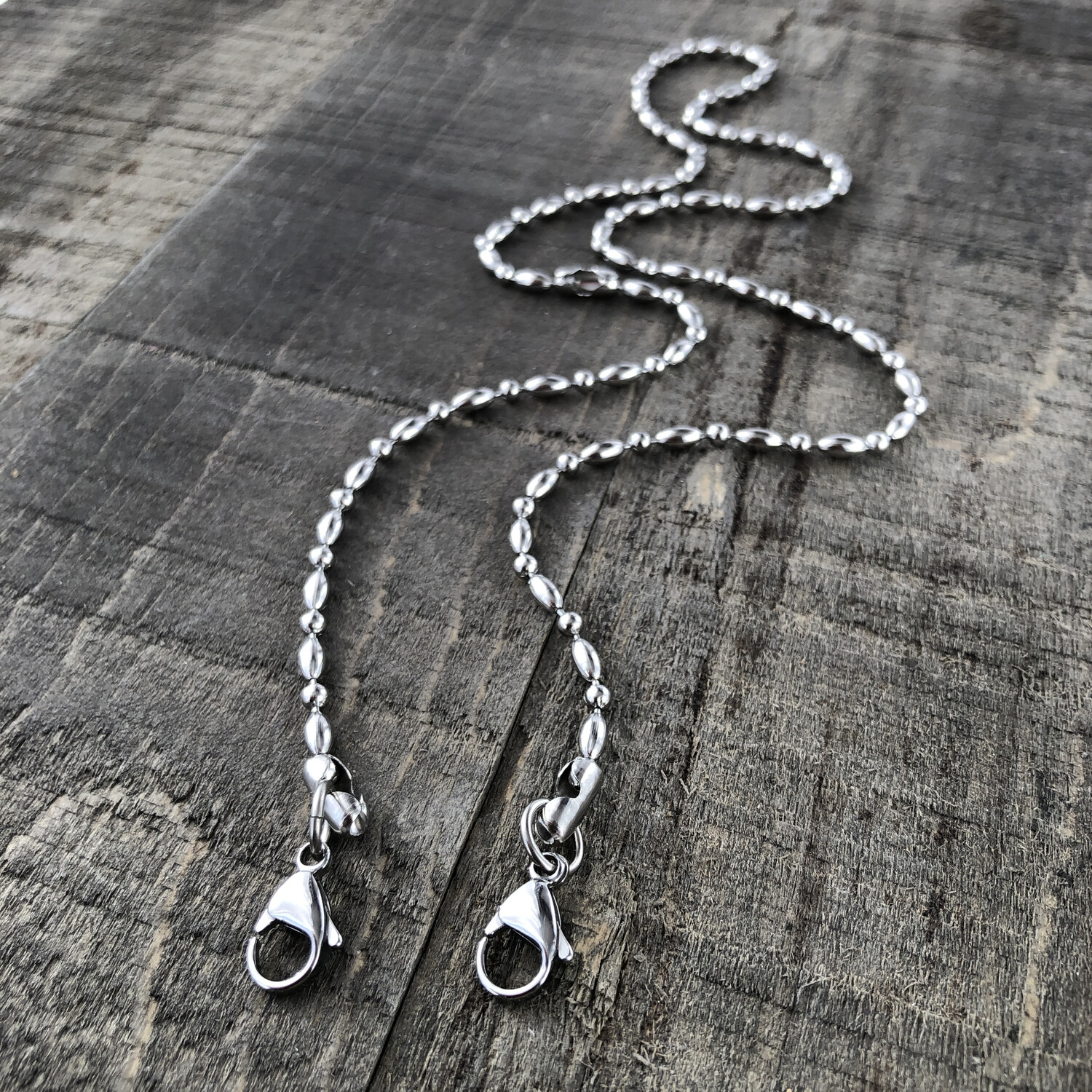 Ball Bar Chain Lanyard For Mask, Silver Colour Lanyard Chain
