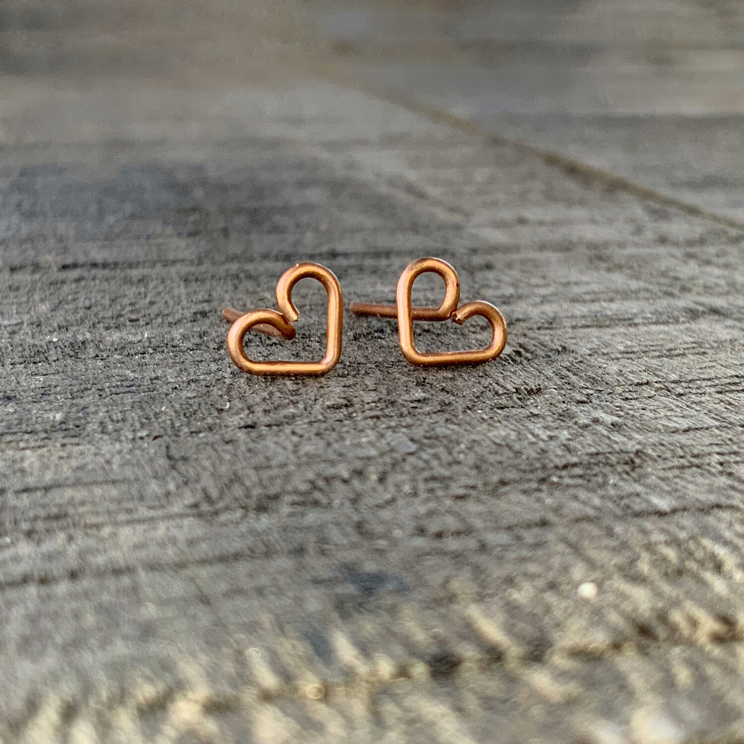Heart Copper Studs