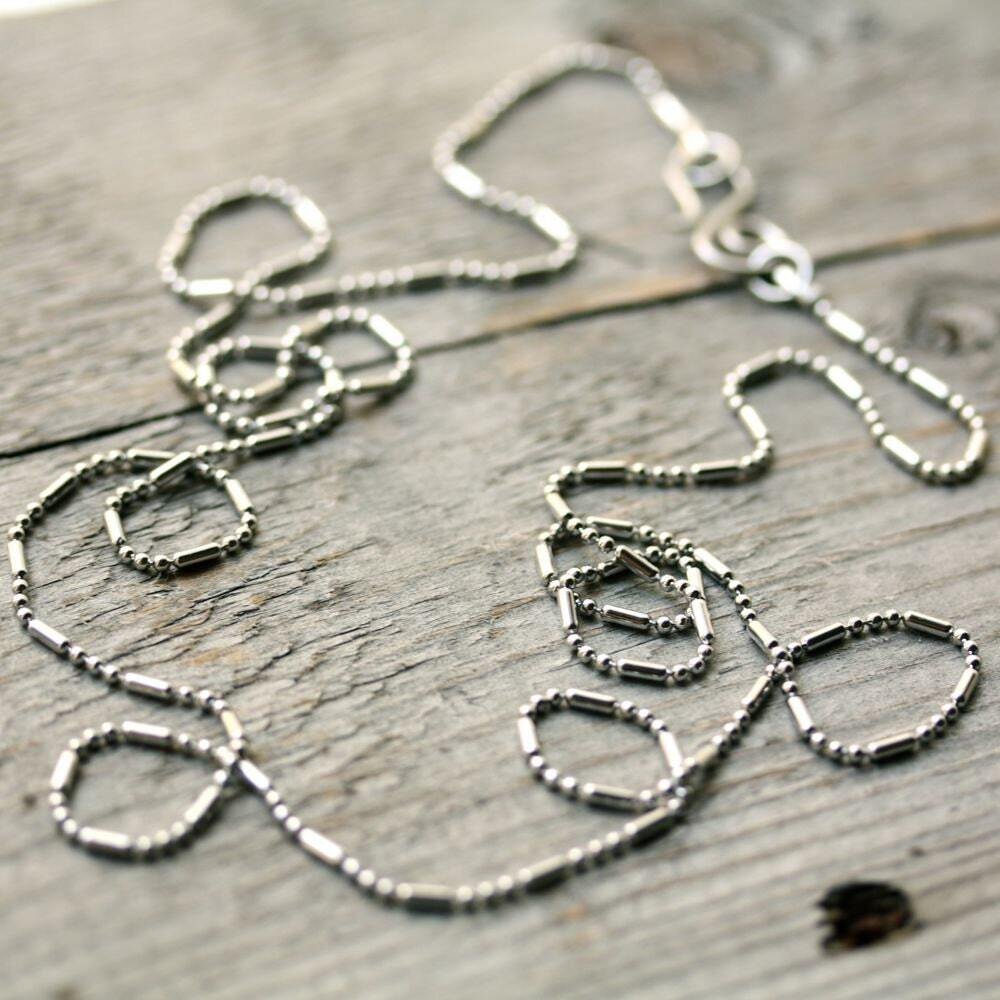 Stainless Steel 1.5mm Ball Chain with Artisan Clasp, Fine Necklace Chain