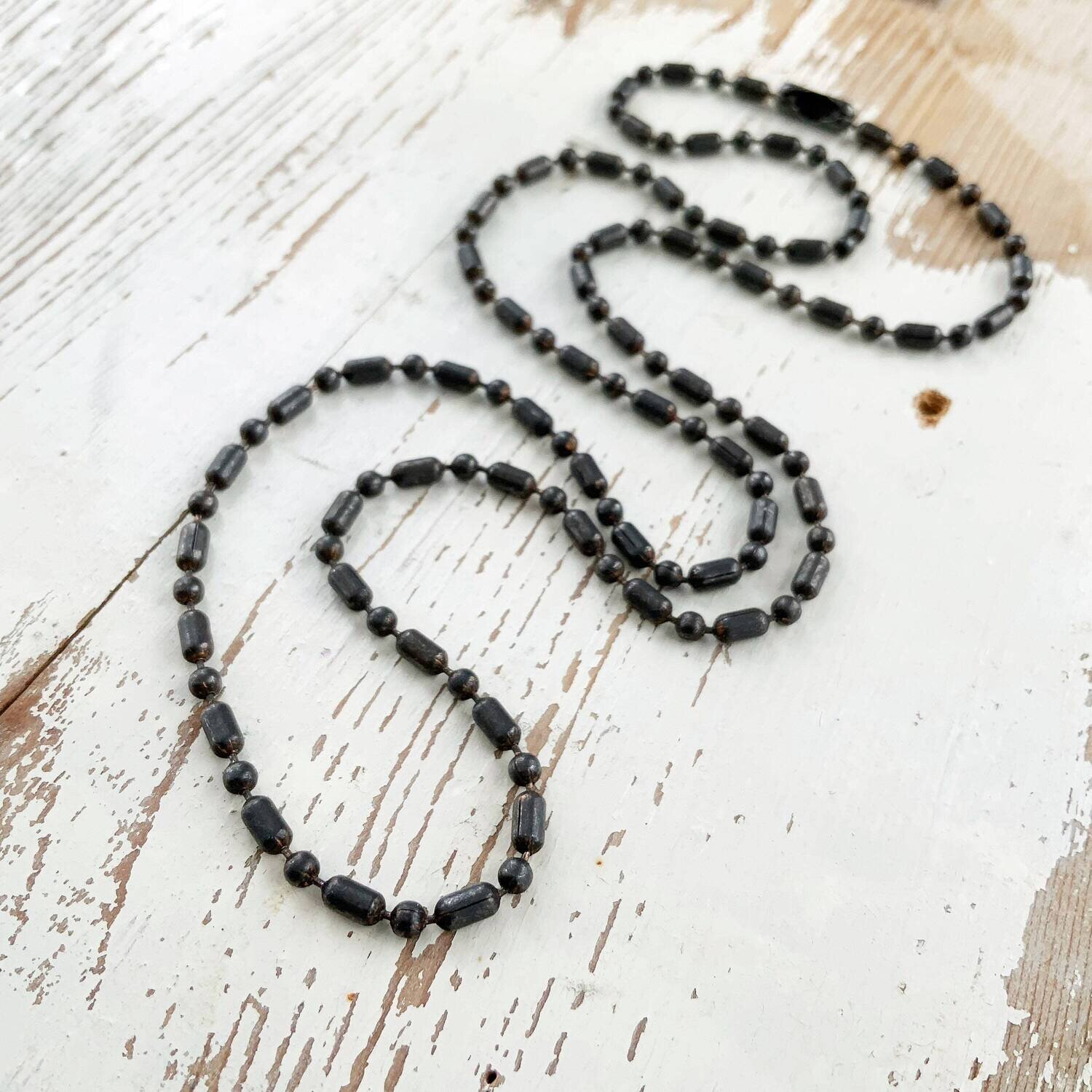 Oxidized Copper 2.4mm Ball Bar Necklace Chain with End Connector
