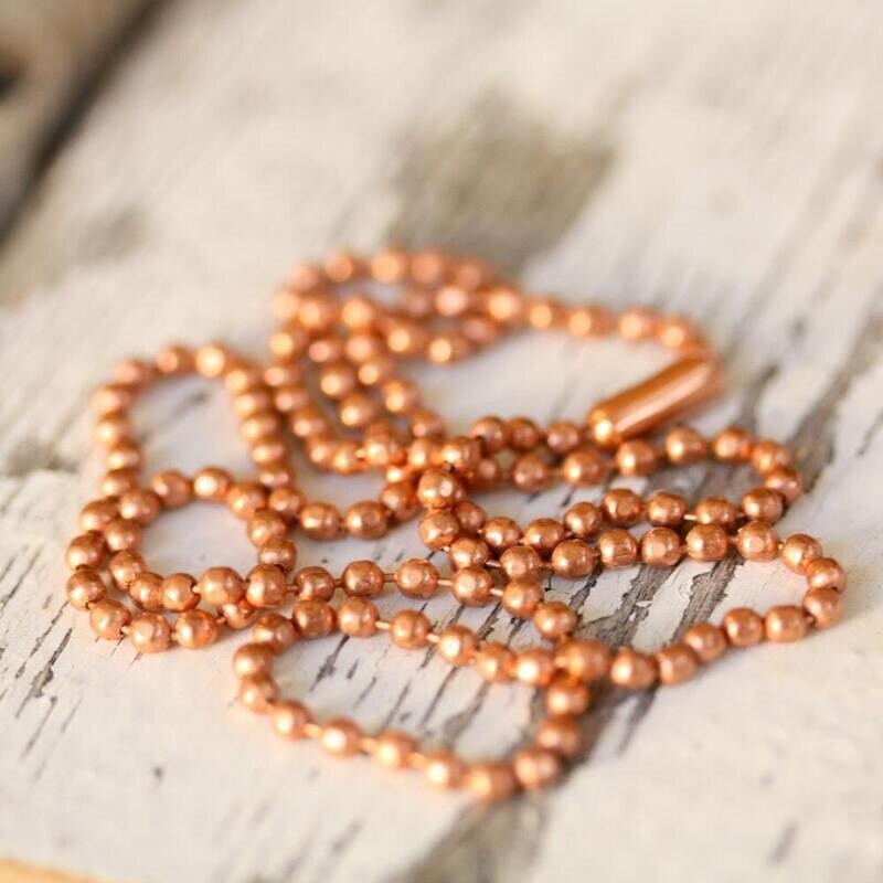 Copper Necklace 2.4mm Faceted Ball Chain with End Connector