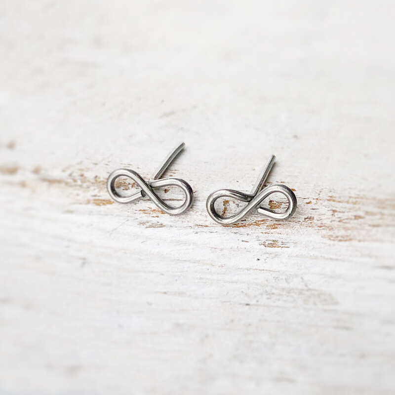 Infinity Studs, Stainless Steel