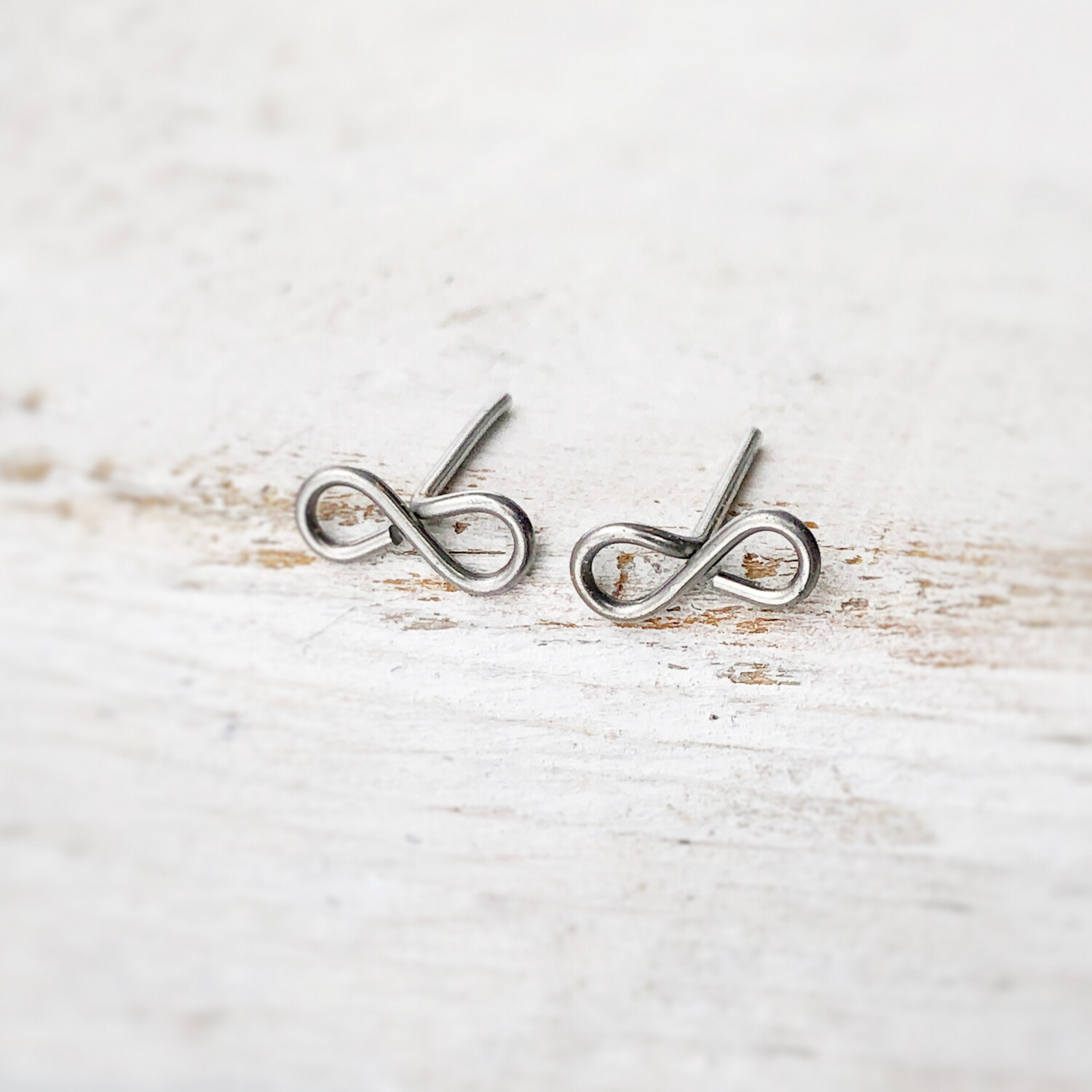 Infinity Studs, Stainless Steel