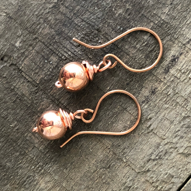Simple Copper Ball earrings