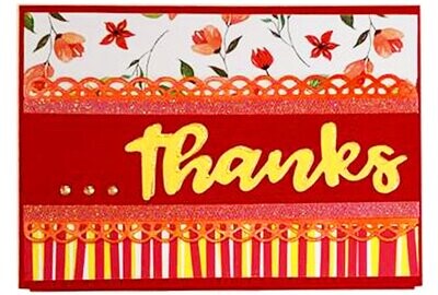 Thanks Greeting Card Flower Red