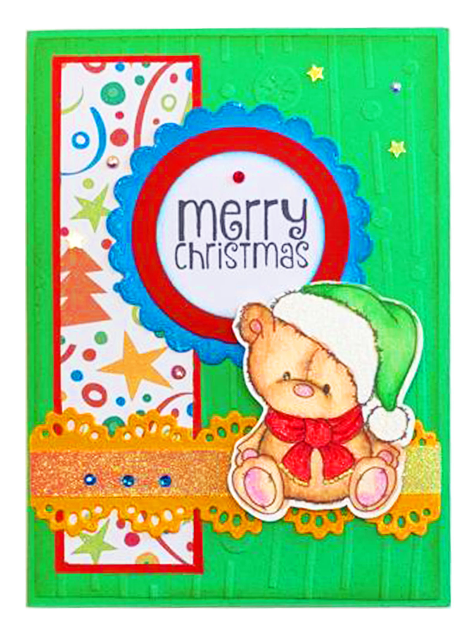 Christmas Card Merry Christmas Teddy Bear