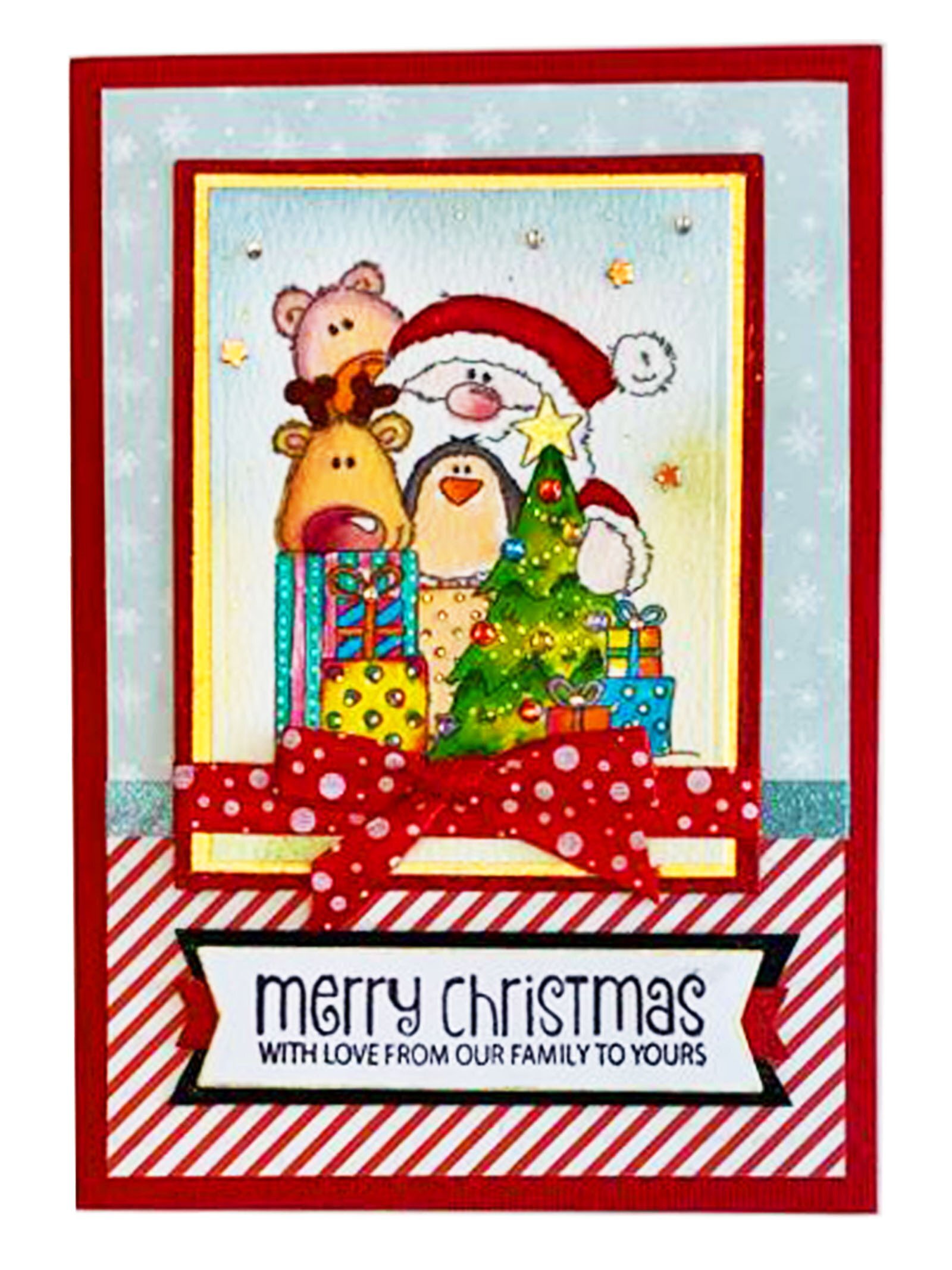 Christmas Card Merry Christmas Family Red