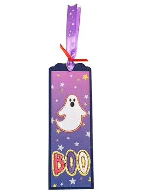 Bookmark Halloween Boo White Purple