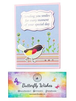 Gift Card Holder Bird and Flowers
