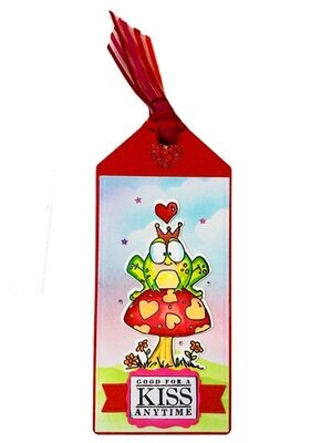Bookmark Frog Mushroom Good For A Kiss Anytime Red