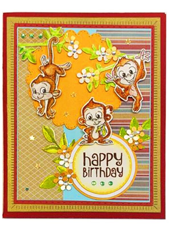 Happy Birthday Monkeys Tree Flower