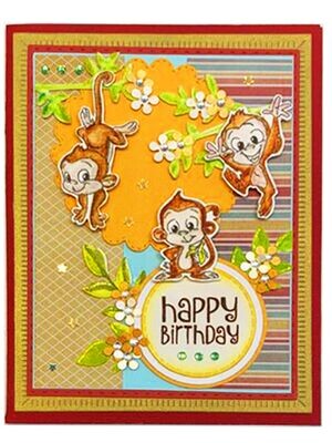 Happy Birthday Monkeys Tree Flower