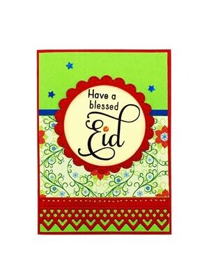 Gift Card Holder Have a Blessed Eid Green Red
