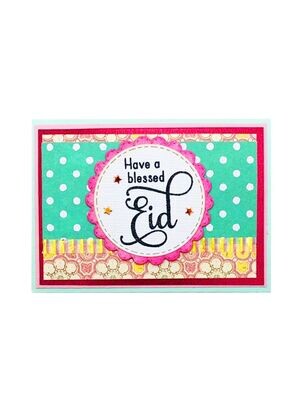 Gift Card Holder Have a Blessed Eid Dot turquoise