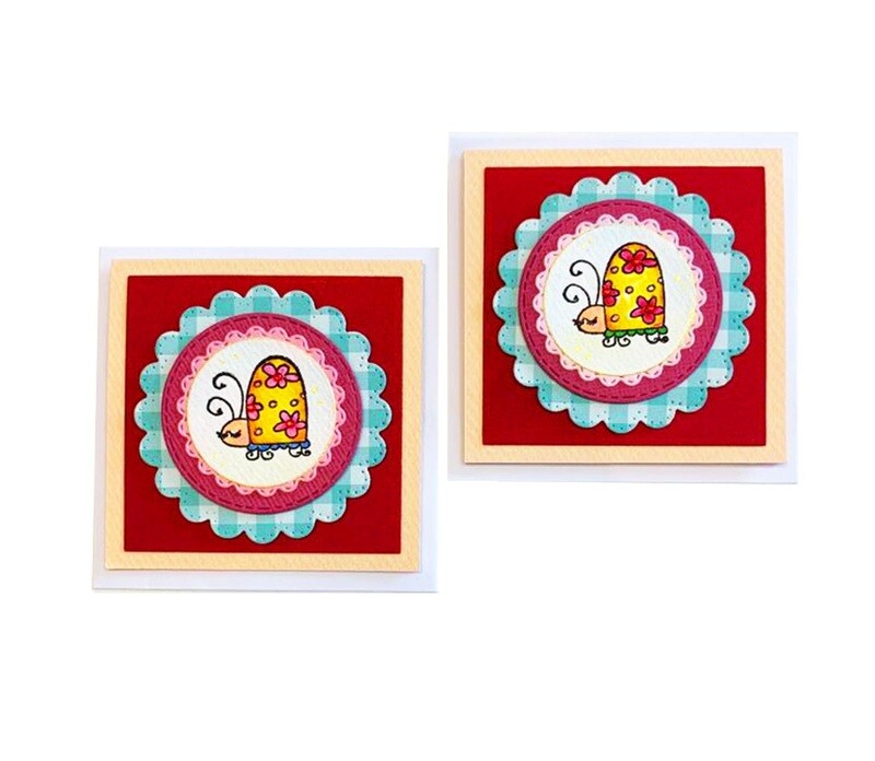 Note Card Lady Bug Red
