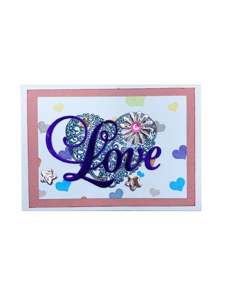 Card Holder Love heart Pattern White