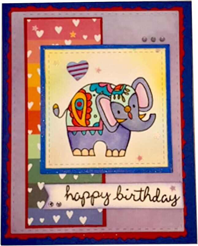 Happy Birthday Elephant Purple Theme