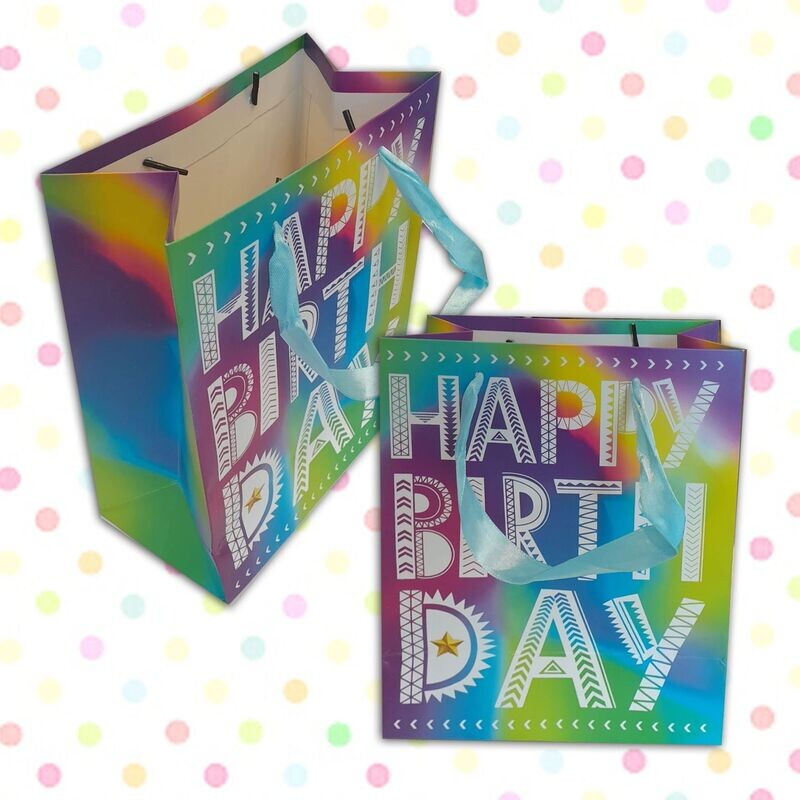 Gift Paper Bag Happy Birthday Rainbow