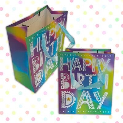 Gift Paper Bag Happy Birthday Rainbow