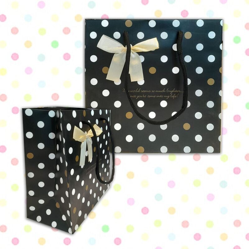 Gift Paper Bag Black White Dots