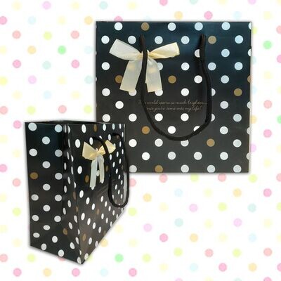 Gift Paper Bag Black White Dots