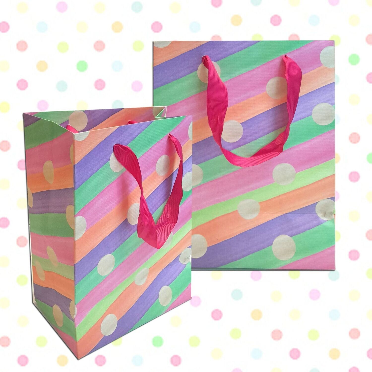 Gift Paper Bag Rainbow with Dots