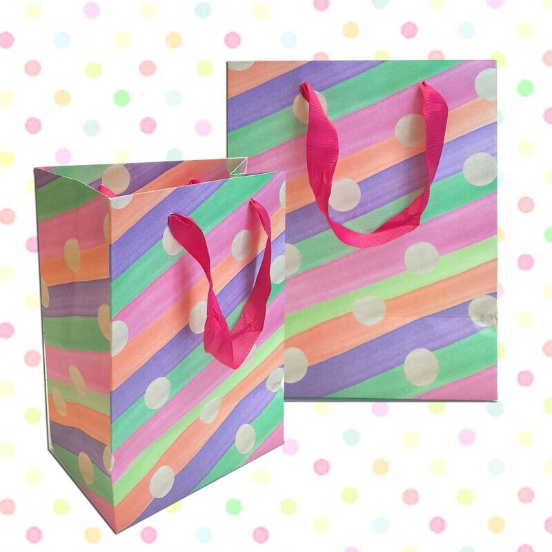 Gift Paper Bag Rainbow with Dots