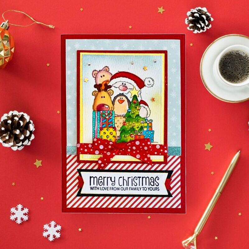 Christmas Card Merry Christmas Family Red