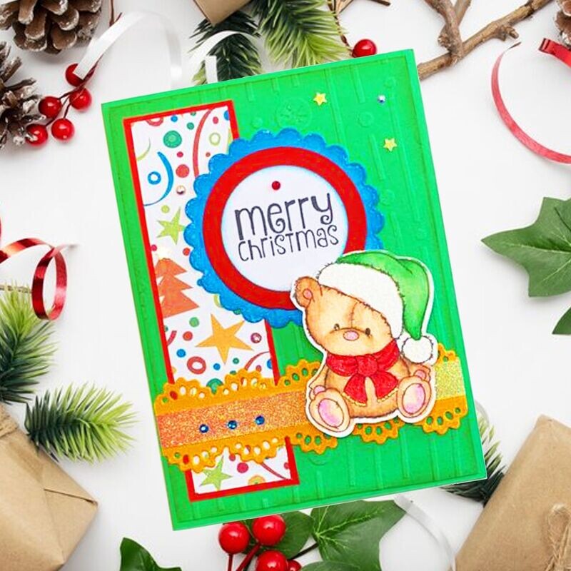Christmas Card Merry Christmas Teddy Bear