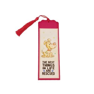 The best things in life are rescued Dog Red Bookmark