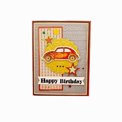 Happy Birthday for Men Vintage Car Red