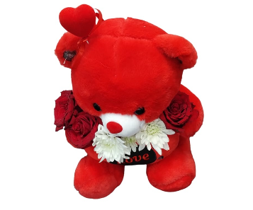 Teddy Bear with Flowers