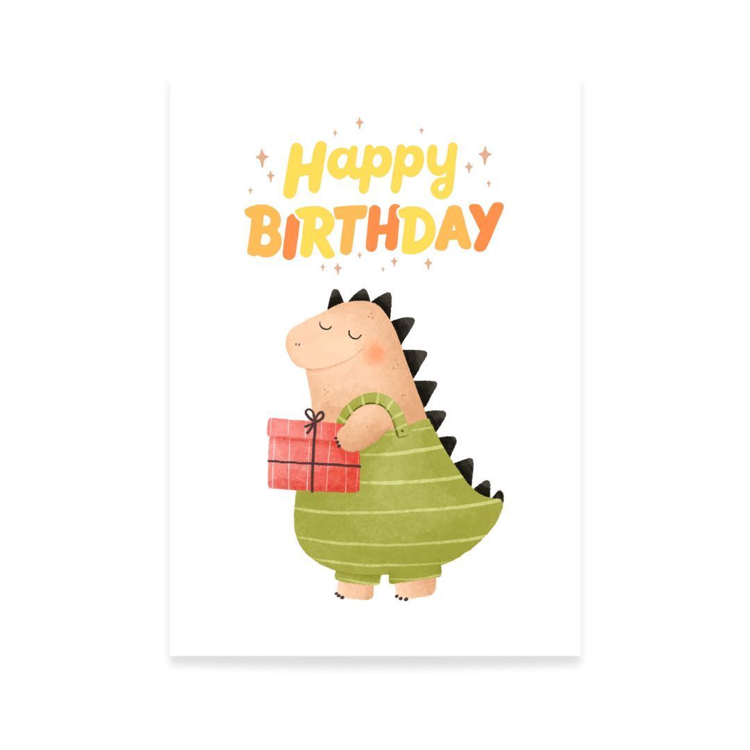 Birthday Dino Customizable Card Print